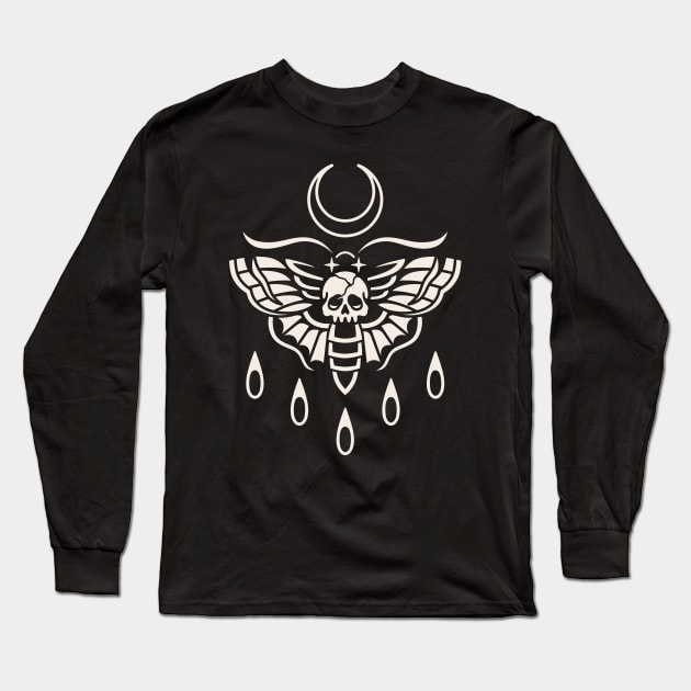 Death moth tattoo Long Sleeve T-Shirt by Inkshit13